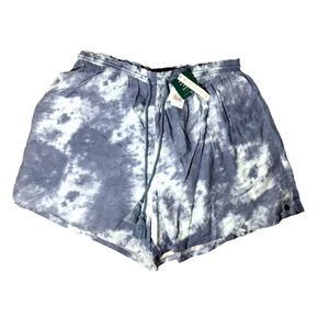 NWT Roxy Happiness Awaits Drawstring Shorts Bijou Blue Long Weekends XL & XS